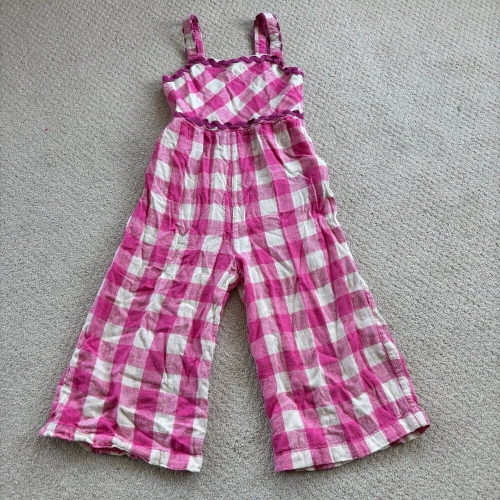 Mini Boden pink wide leg ric rac jumpsuit